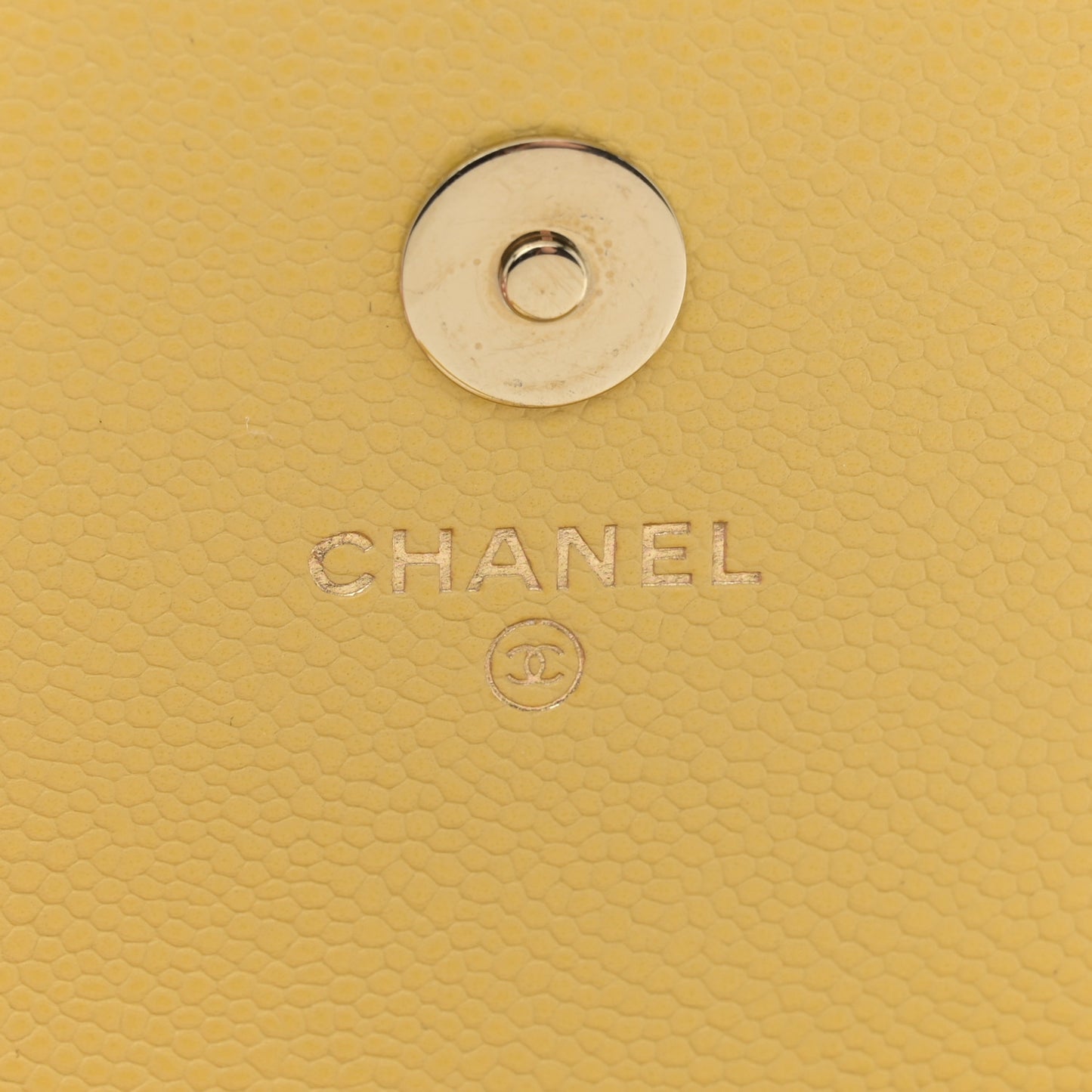 Caviar Quilted Business Affinity Clutch With Chain Flap Yellow