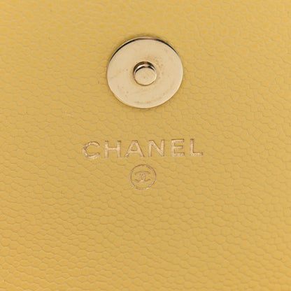 Chanel Caviar Quilted Business Affinity Clutch With Chain Flap Yellow 6 of 13