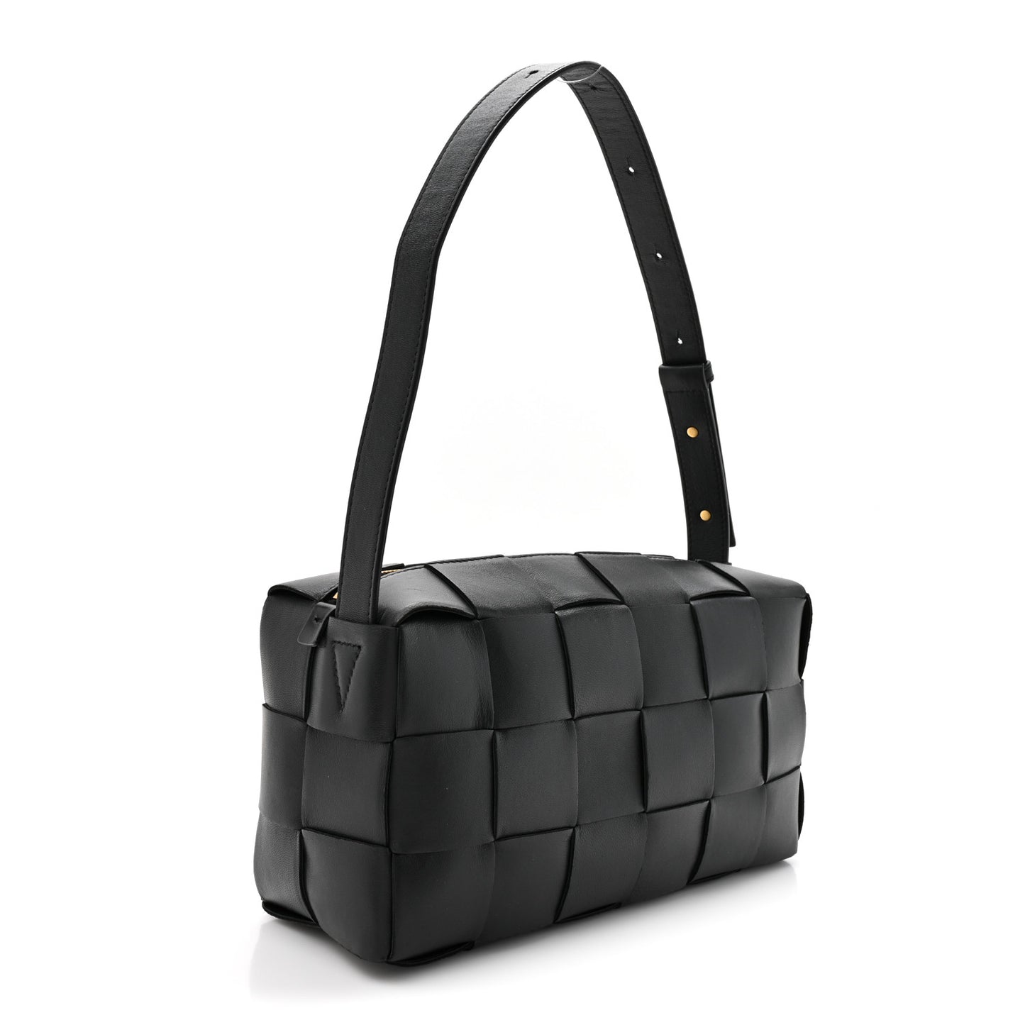 Lambskin Maxi Intrecciato Brick Cassette Bag Black