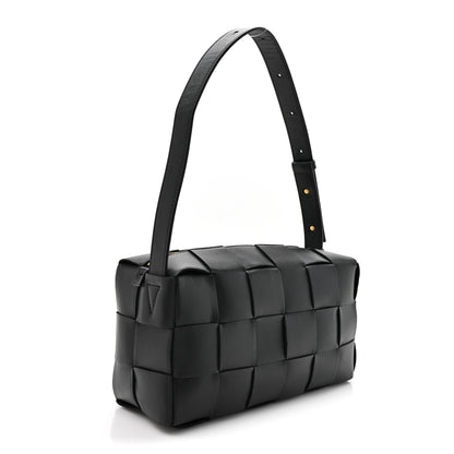 Bottega Veneta Lambskin Maxi Intrecciato Brick Cassette Bag Black 3 of 9