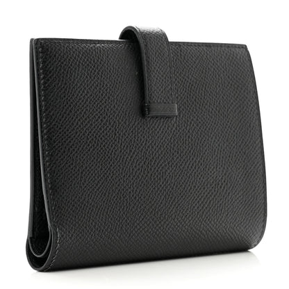Hermes Epsom Bearn Compact Wallet Black 3 of 7