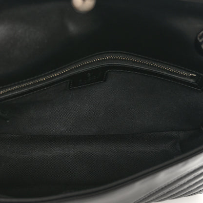 Gucci Calfskin Matelasse Monochrome Small GG Marmont Shoulder Bag Black 6 of 9