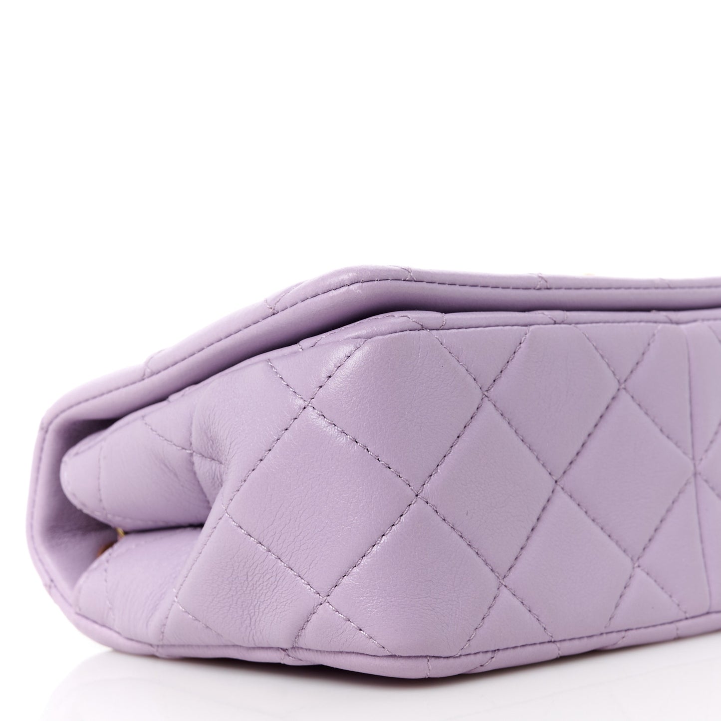 Lambskin Quilted Braided CC Small Flap Lilac