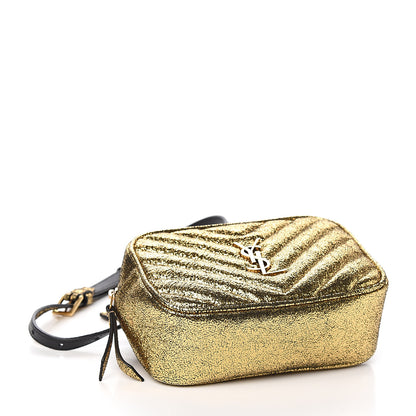 Saint Laurent Crinkled Metallic Calfskin Matelasse Monogram Lou Belt Bag Gold 3 of 10