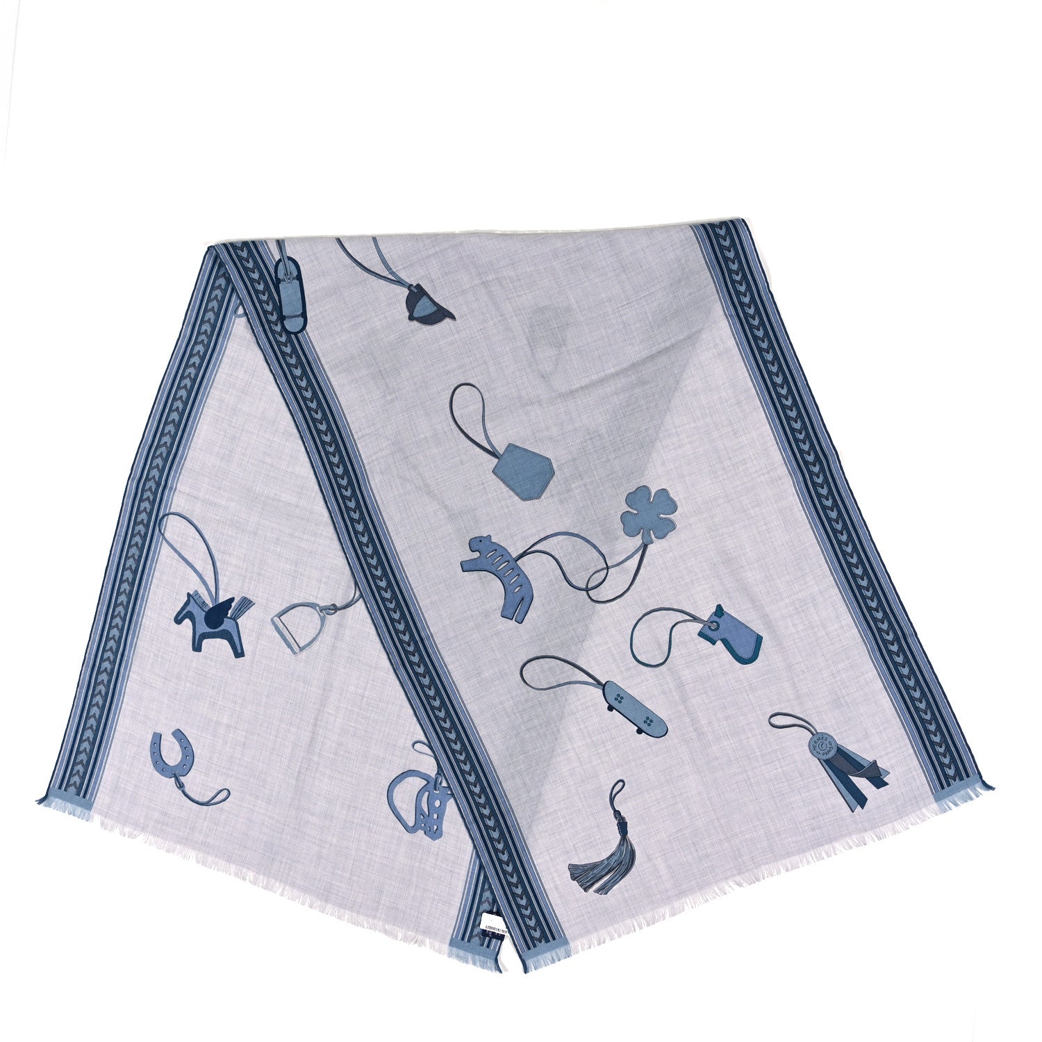 Hermes Cashmere Silk Et Gris Gris Rectangle Scarf Gris Chine 2 of 4