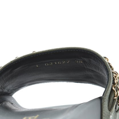 Chanel Canvas Chain Flat Sandals 38 Khaki 9 of 11