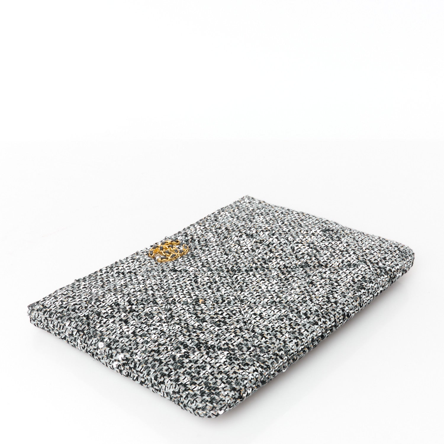 Chanel Sequins Medium 19 Pouch Silver 4 of 10