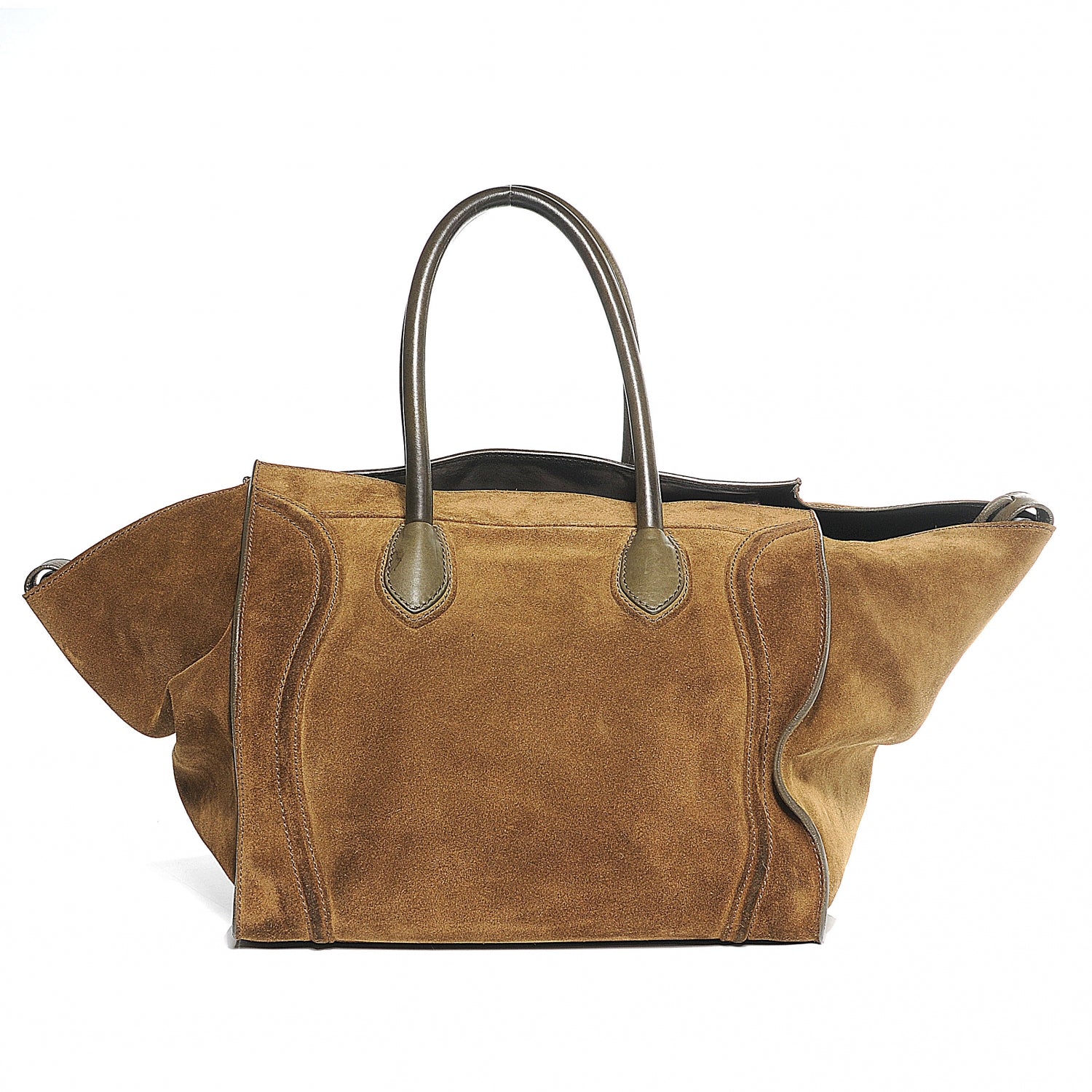 Celine Suede Large Phantom Luggage Olive 8 of 13