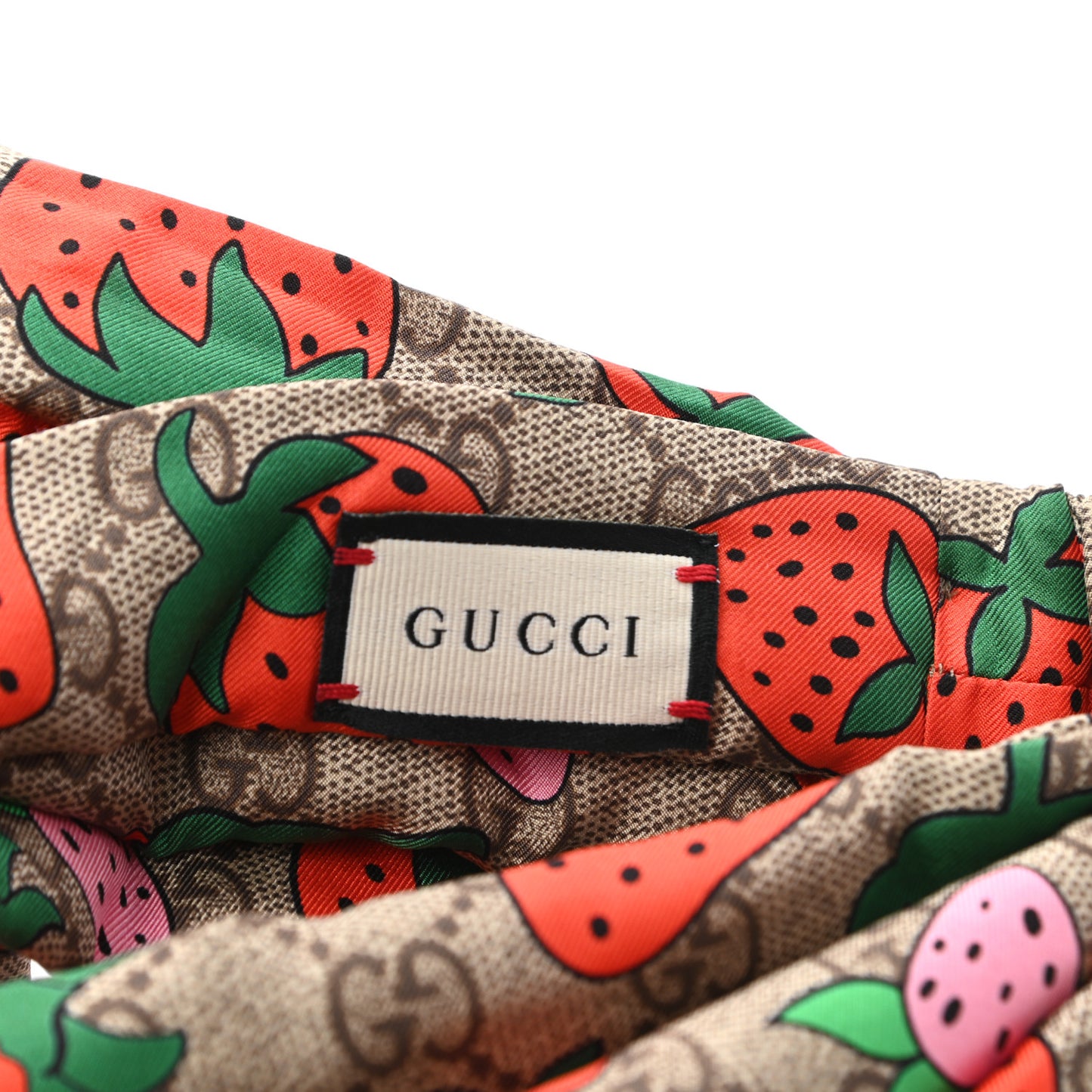 Silk Monogram Strawberry Print Headband M