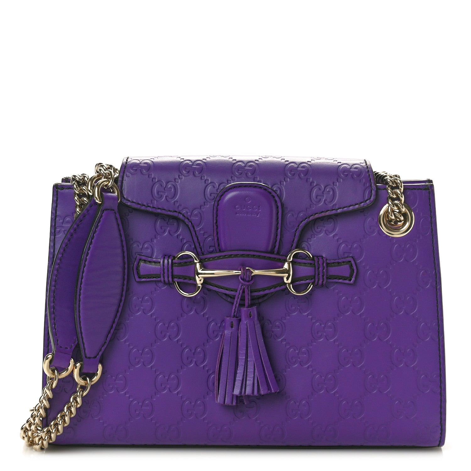 Gucci Guccissima Small Emily Chain Shoulder Bag Purple 1 of 10