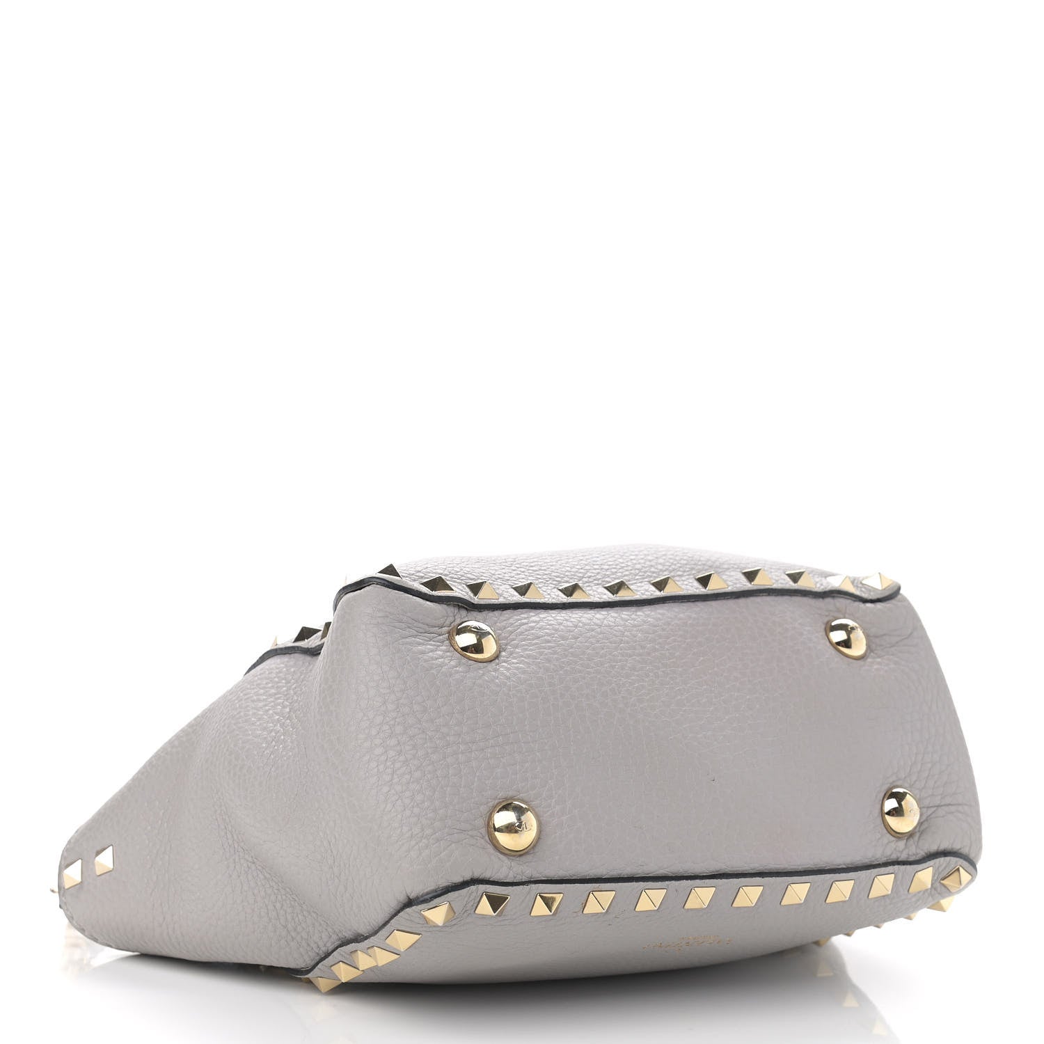 Valentino Garavani Grained Calfskin Mini Rockstud Tote Pastel Grey 4 of 10