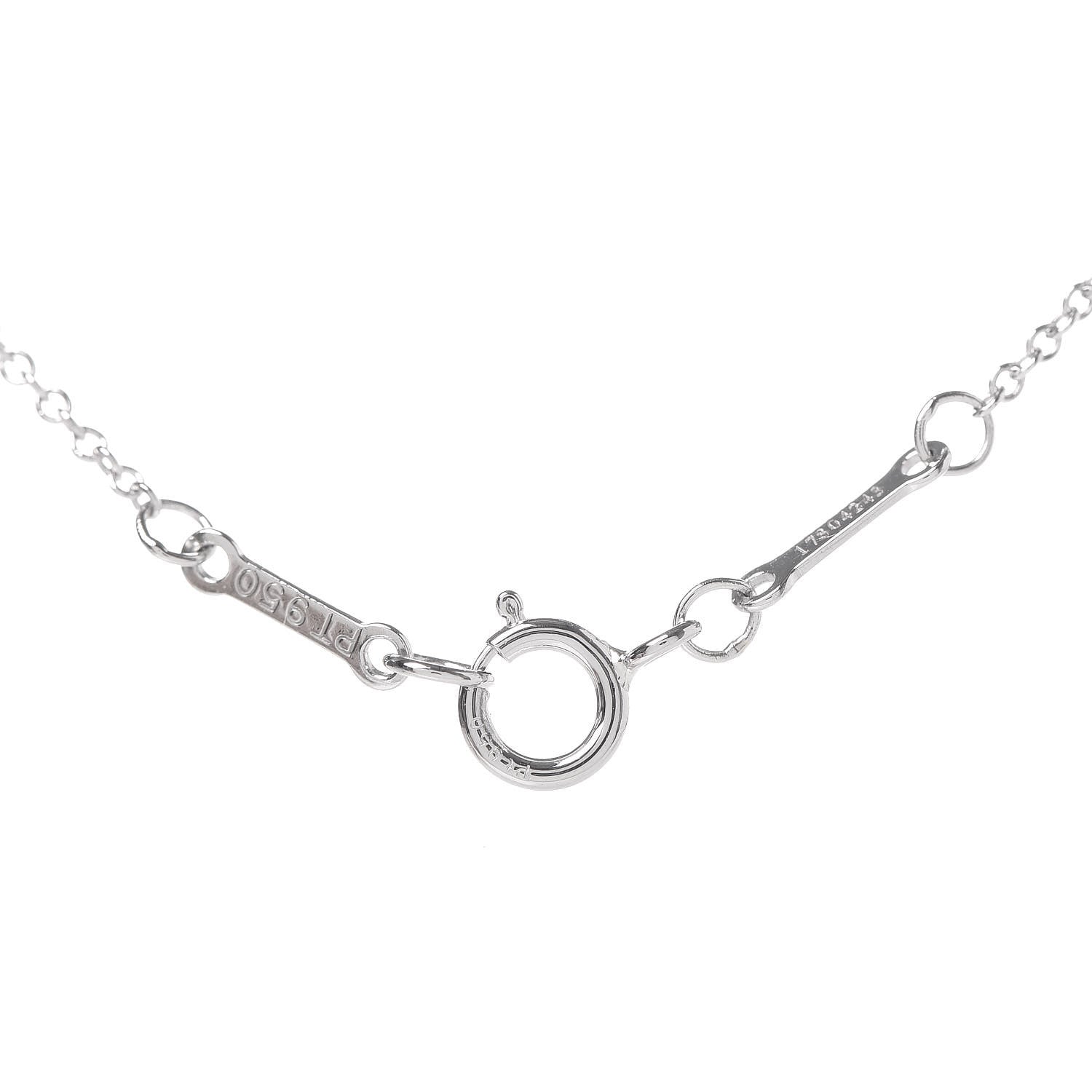 Tiffany Platinum Diamond .43ct Elsa Peretti Diamonds by the Yard Pendant Necklace 5 of 10