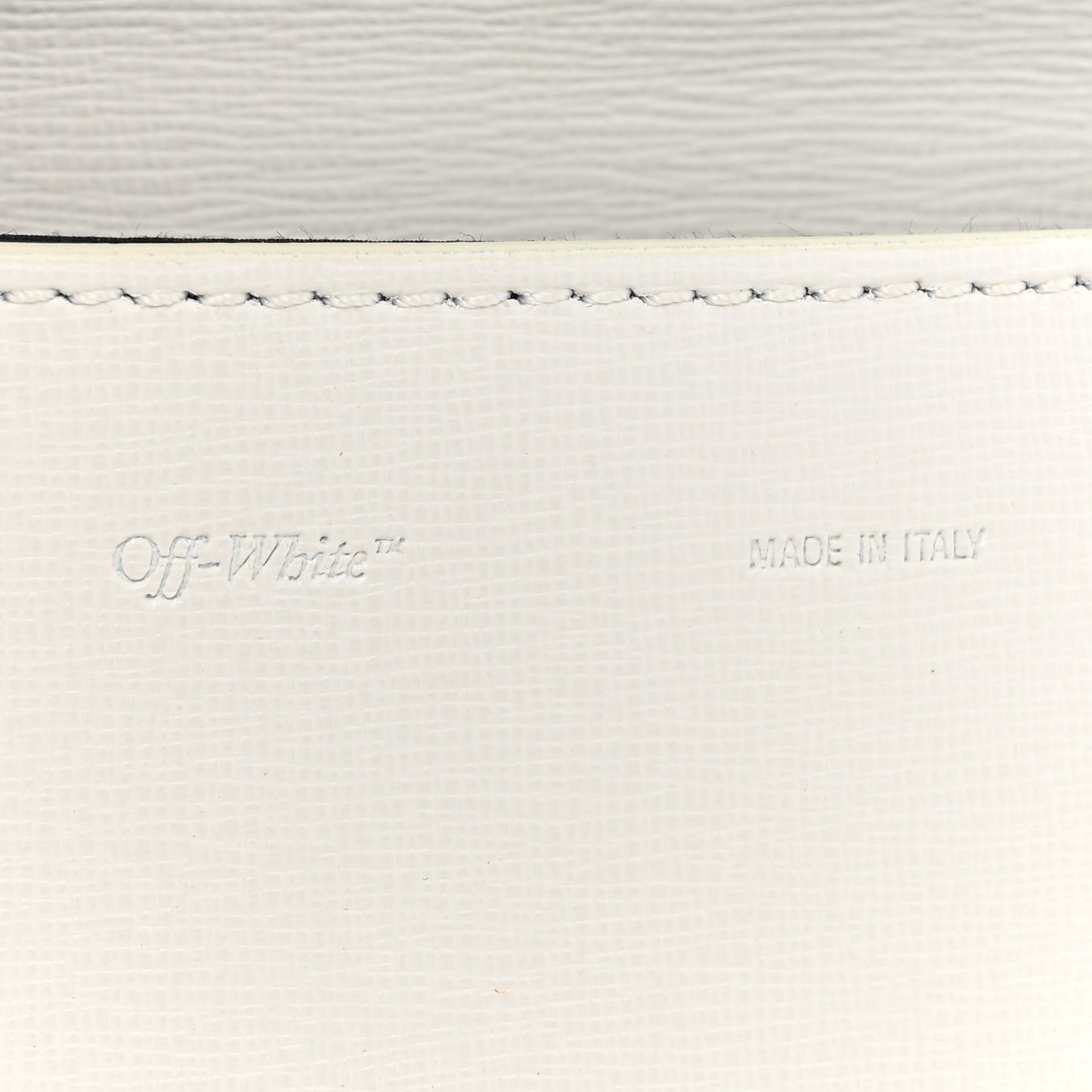 Saffiano Striped Baby Diag Binder Clip Bag White Black