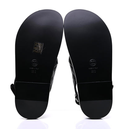Chanel Lambskin Velcro Dad Sandals 35 Black 5 of 9
