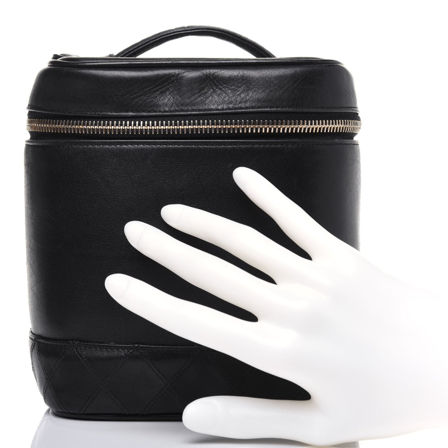 Lambskin Vanity Cosmetic Case Black