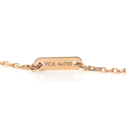 Van Cleef & Arpels 18K Rose Gold Carnelian Sweet Alhambra Pendant Necklace 4 of 6