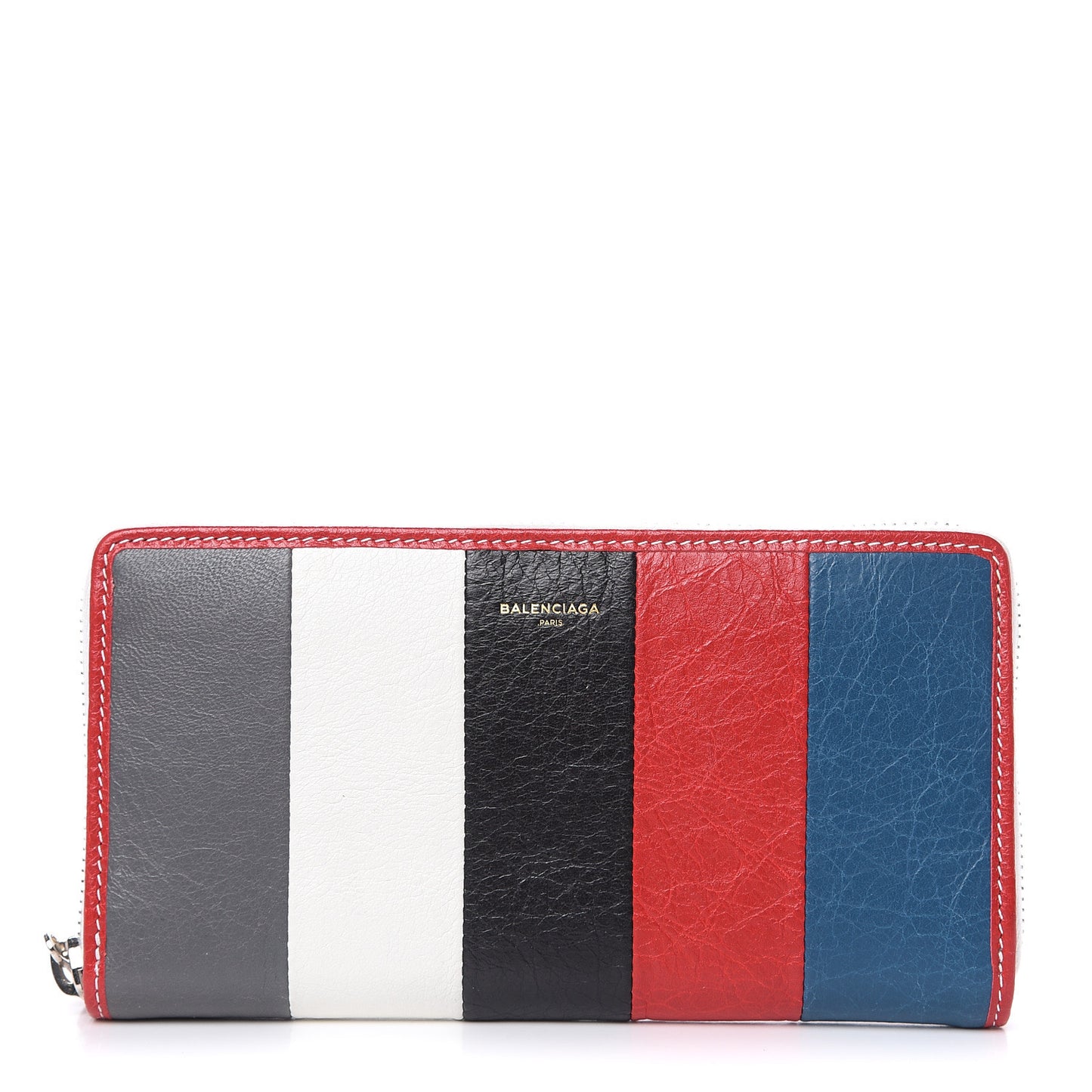 Agneau Arena Multicolore Bazar Continental Zip Around Wallet Grey White Black Red Blue