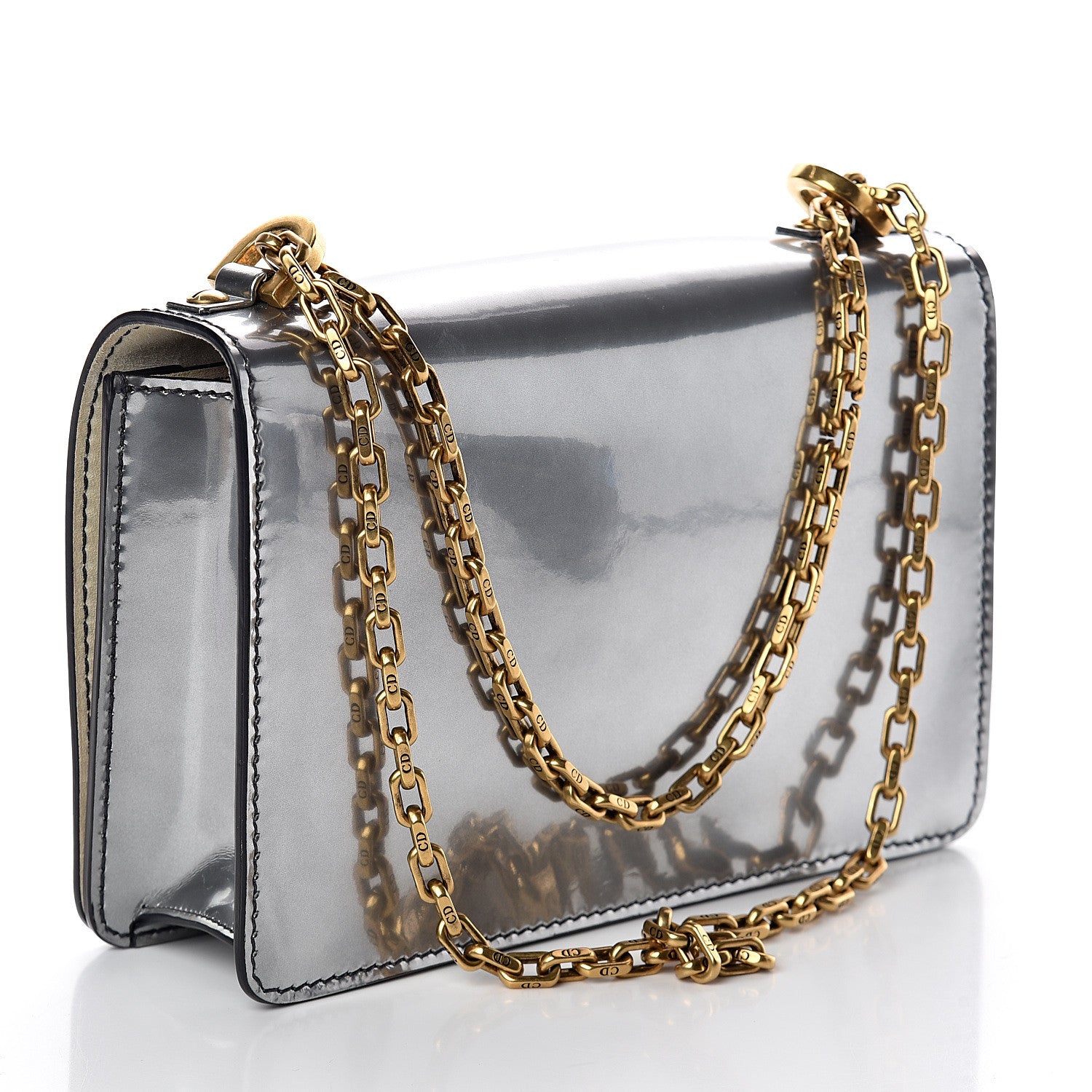 Christian Dior Metallic Calfskin J'Adior Chain Flap Bag Silver 2 of 7