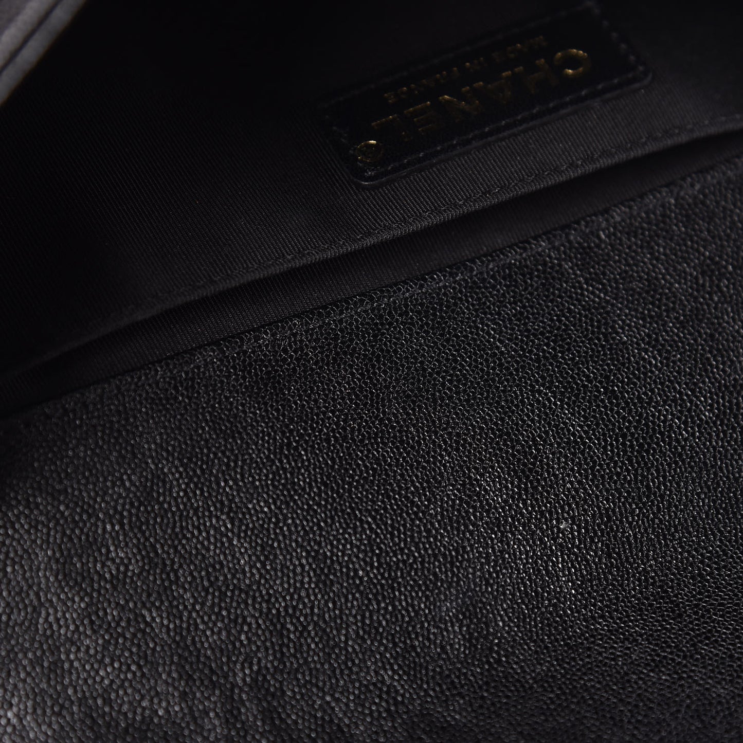 Caviar Chevron Quilted Medium Boy Flap Black