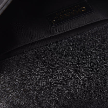 Chanel Caviar Chevron Quilted Medium Boy Flap Black 10 of 13