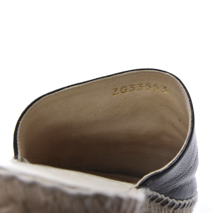 Chanel Iridescent Goatskin Patent CC Espadrille Mules 36 Black 8 of 8