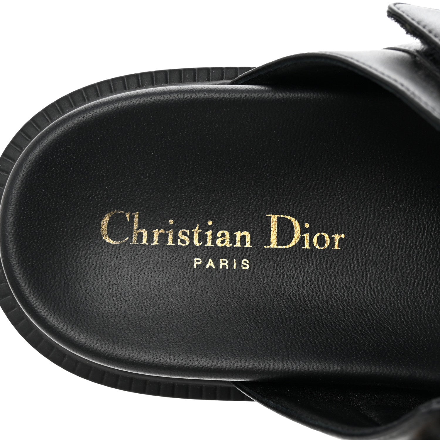 Christian Dior Lambskin Dioract 10mm Slide Sandals 39.5 Black 8 of 10
