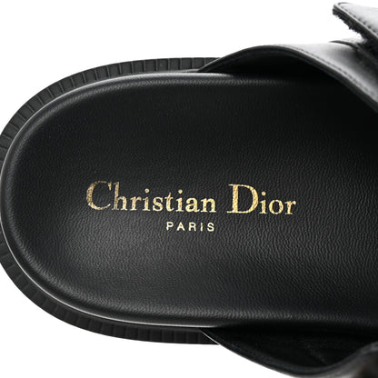 Christian Dior Lambskin Dioract 10mm Slide Sandals 39.5 Black 8 of 10