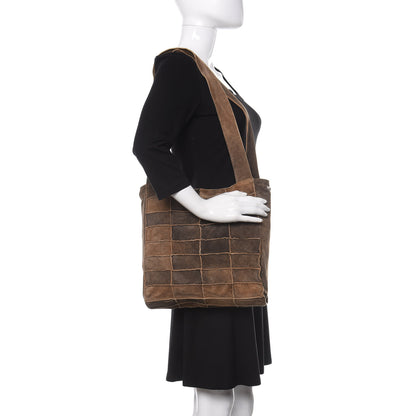Chanel Suede Patchwork Shoulder Bag Brown 2 of 11