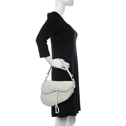 Christian Dior Ultra Matte Woven Saddle Bag White 2 of 11