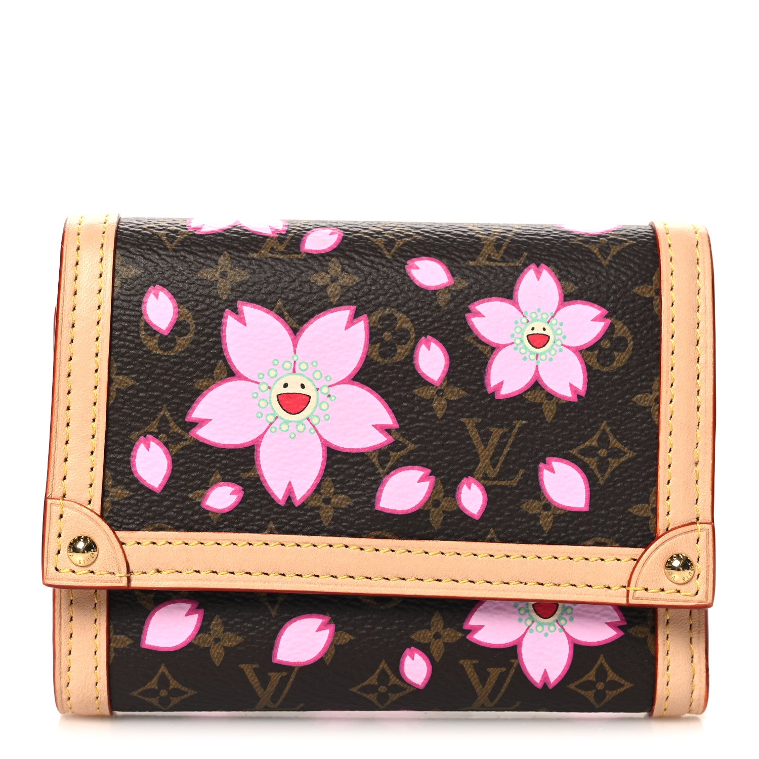 Louis Vuitton LV X TM Monogram Cherry Blossom Victorine Wallet Sakura Brown 1 of 7