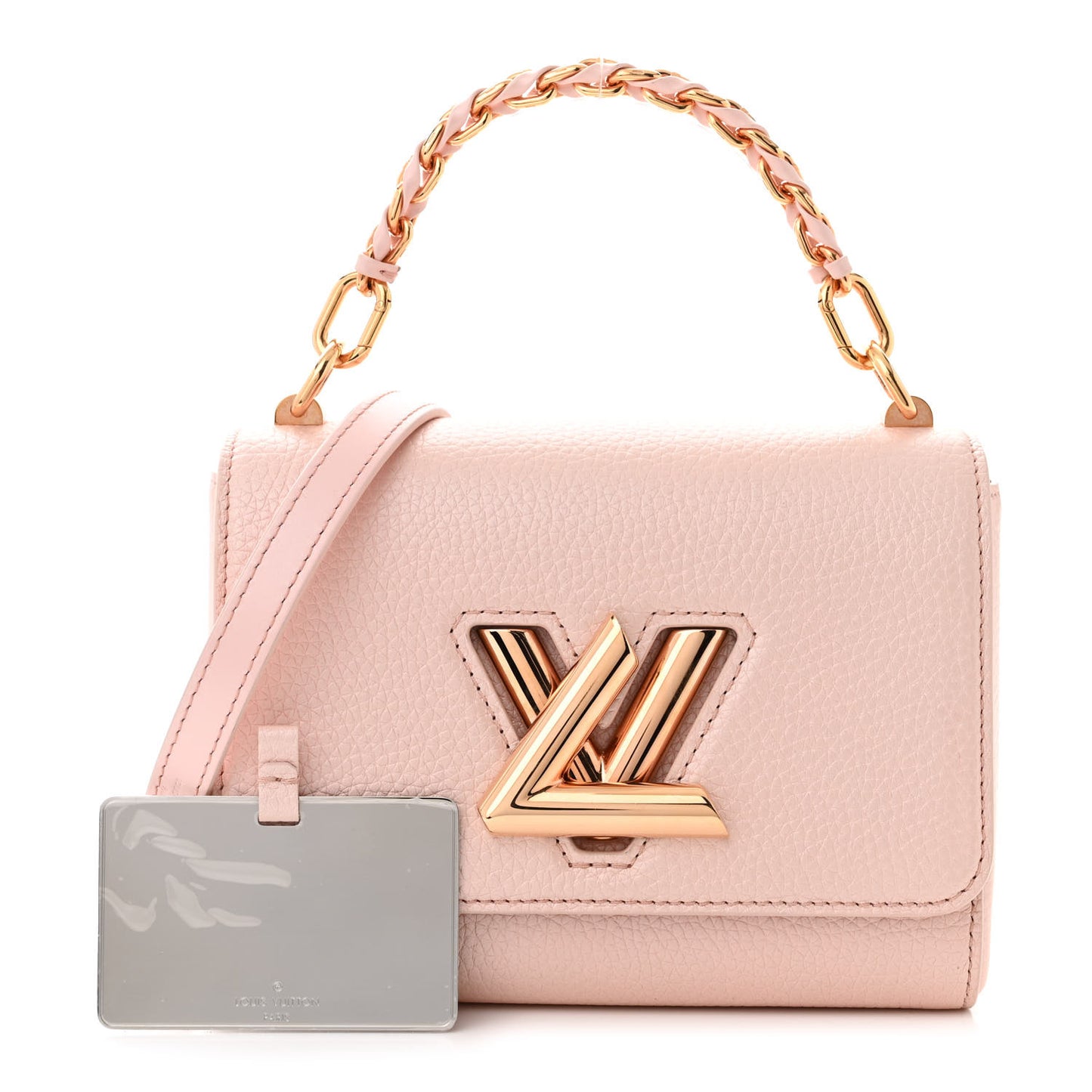 Iridescent Grained Calfskin Summer Splash Twist PM Pink