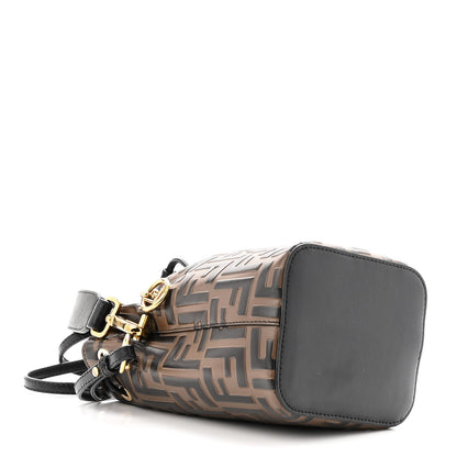 Fendi Vitello Liberty F is Fendi Bi-Color FF 1974 Embossed Mini Mon Tresor Bucket Bag Maya Black 4 of 11