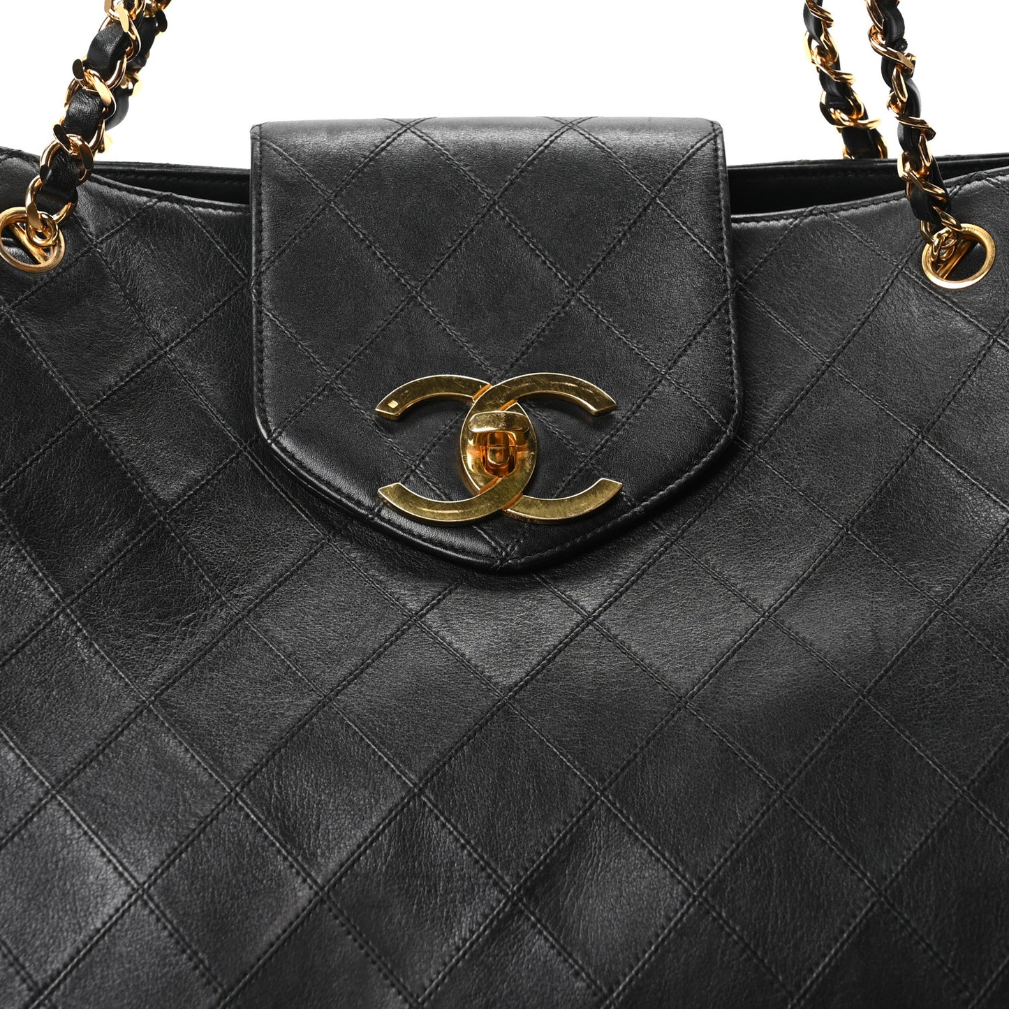 Calfskin Stitched XL Weekender Black