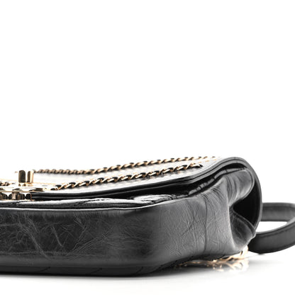 Chanel Crumpled Calfskin Chevron Chain Mini Square Flap Black 10 of 10