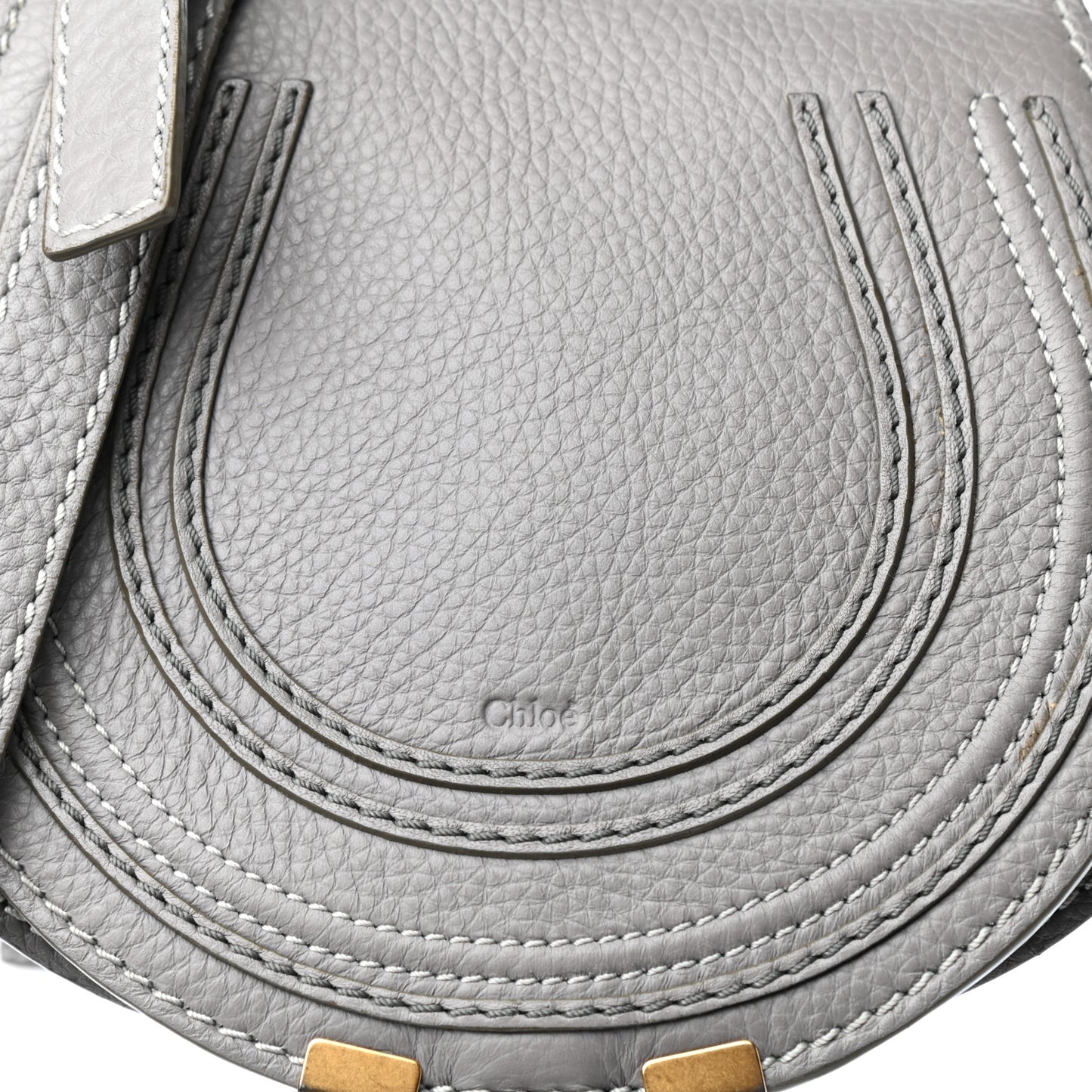 Calfskin Mini Marcie Round Crossbody Bag Cashmere Grey