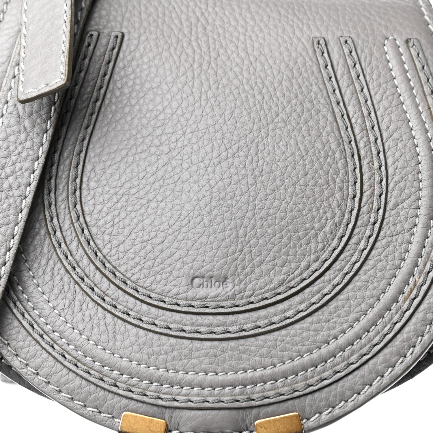 Chloe Calfskin Mini Marcie Round Crossbody Bag Cashmere Grey 9 of 9