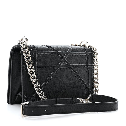 Christian Dior Grained Calfskin Perforated Diorama Flap Bag Black 3 of 13