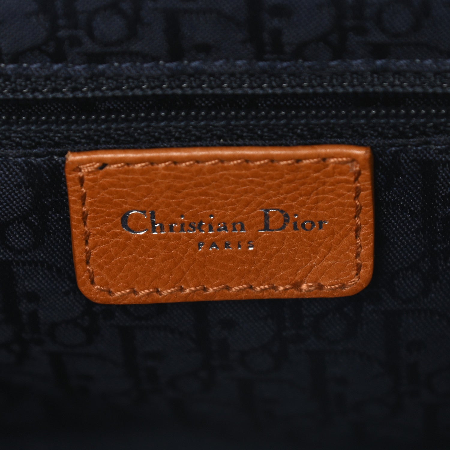 Christian Dior Denim Embroidered Satchel Blue 6 of 9
