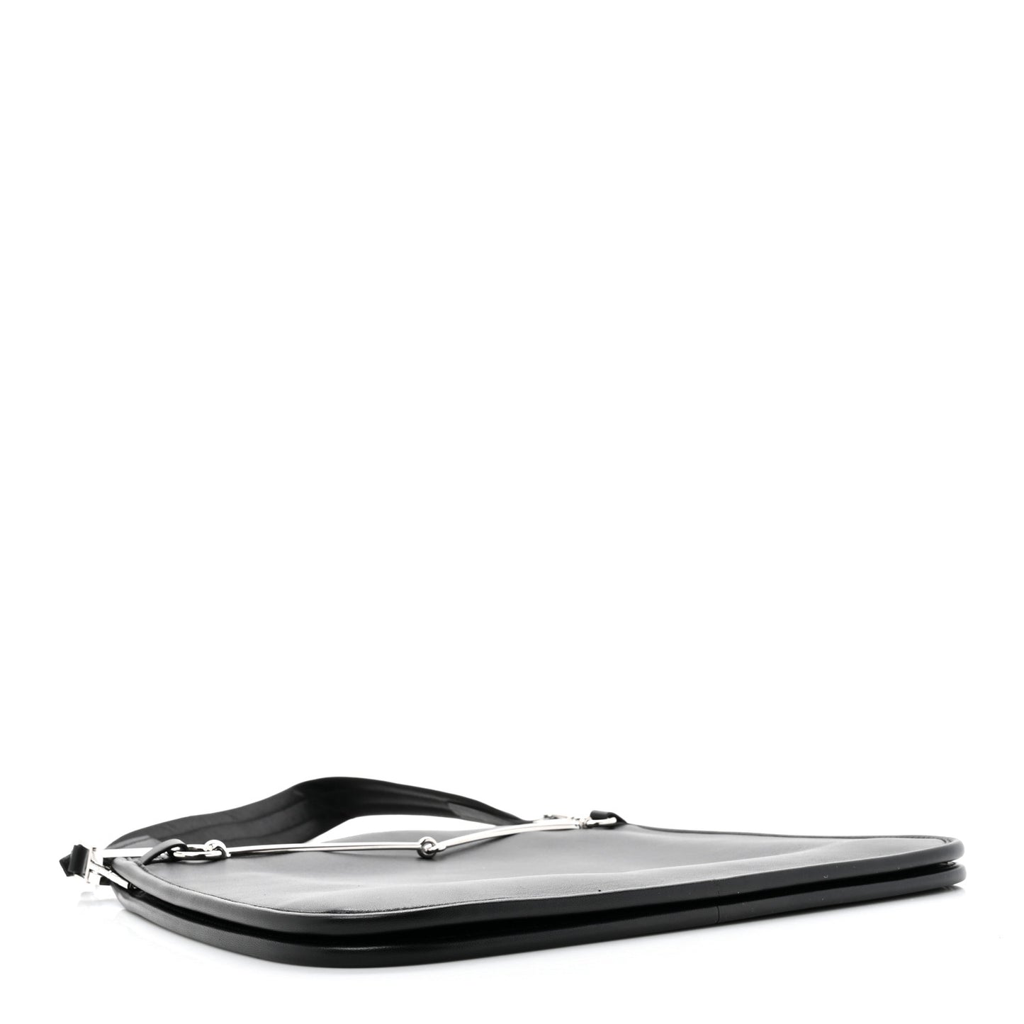 Calfskin Horsebit Slim Shoulder Bag Black