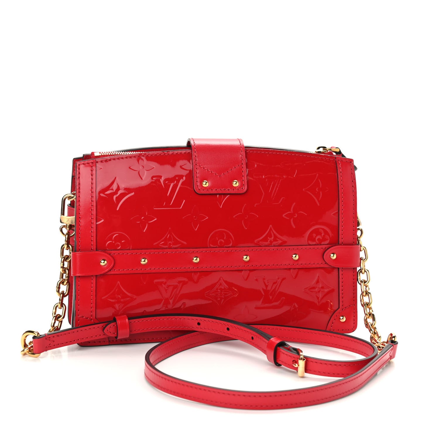 Vernis Trunk Clutch Cherry