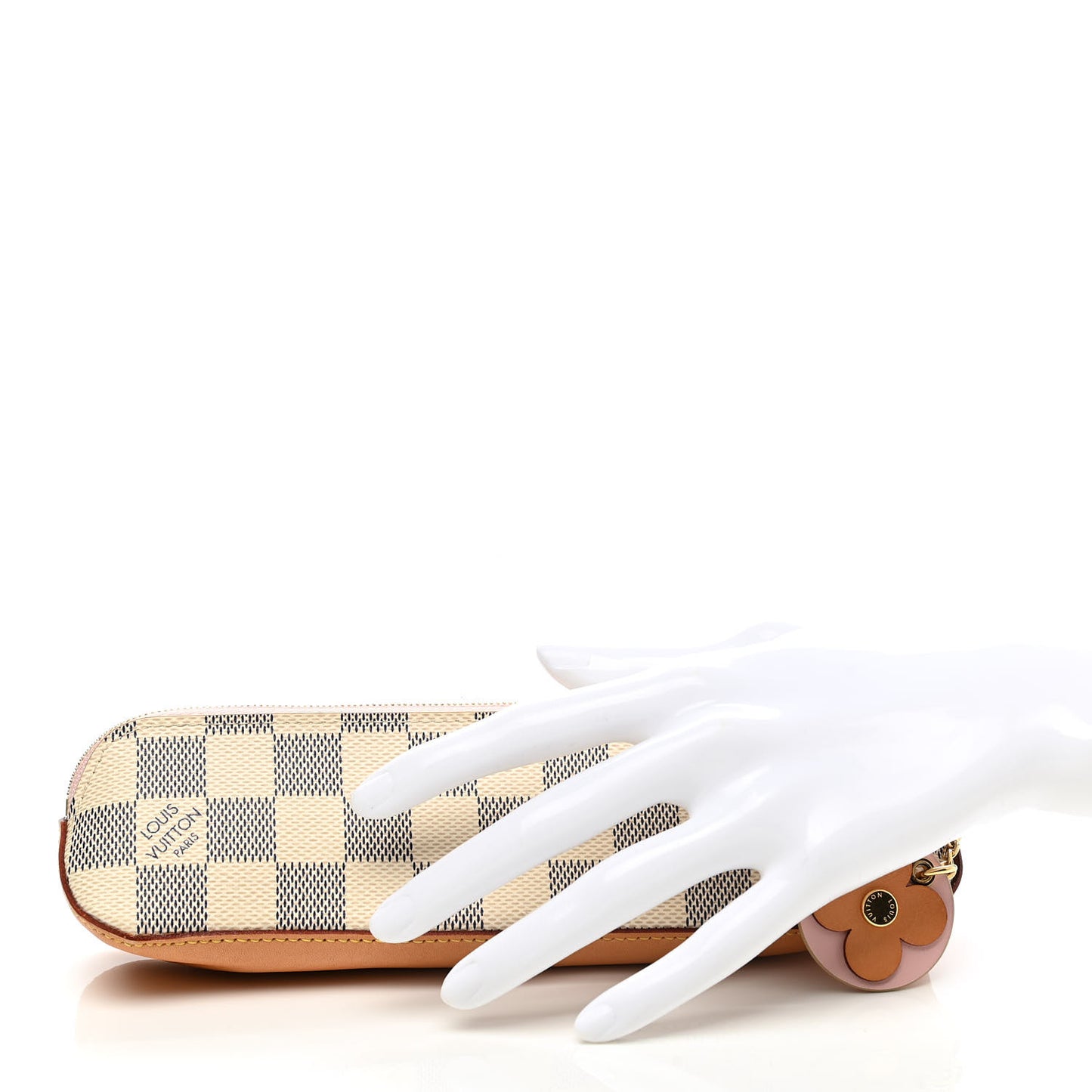 Damier Azur Elizabeth Pencil Pouch Rose Ballerine