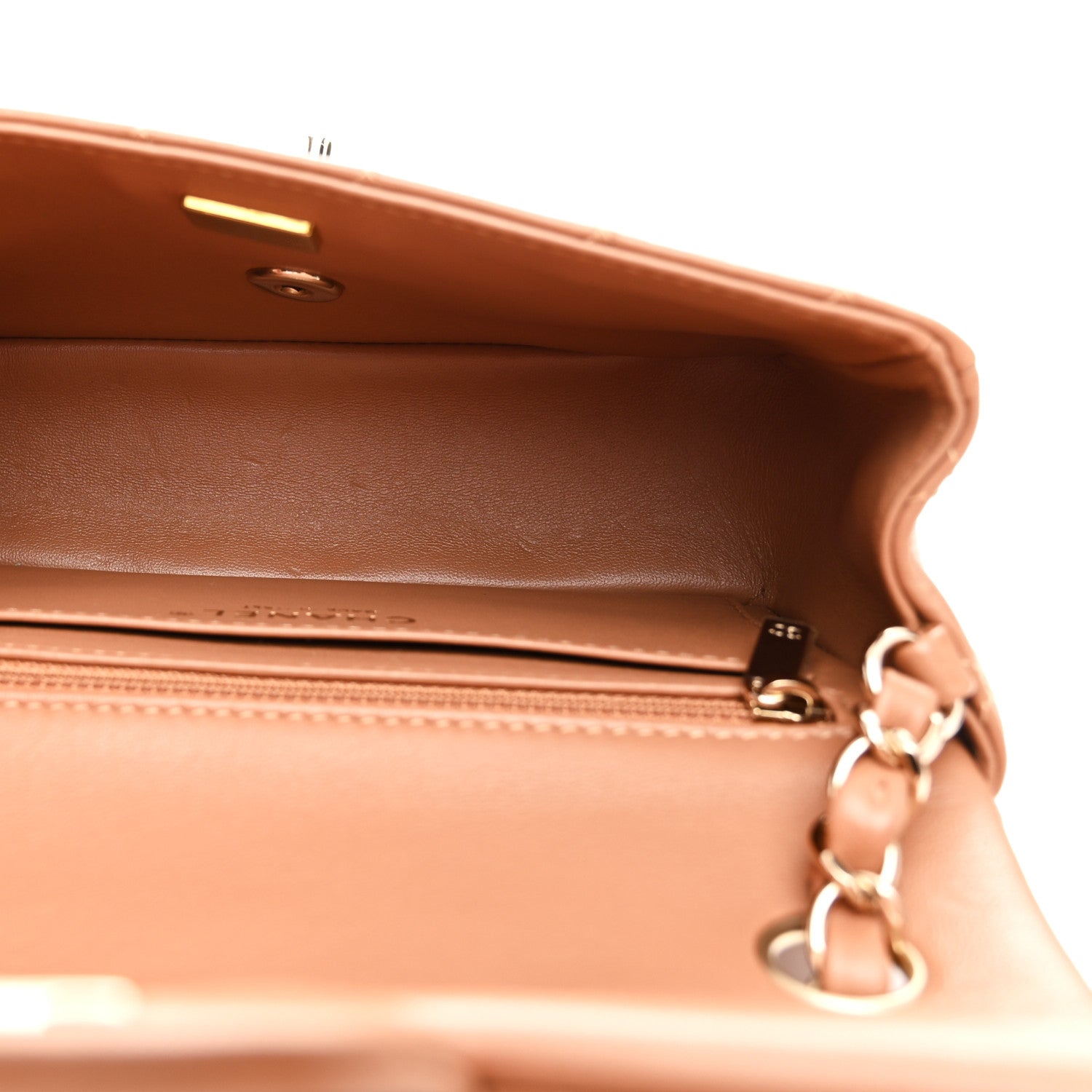 Chanel Lambskin Quilted Mini Rectangular Flap Brown 5 of 11