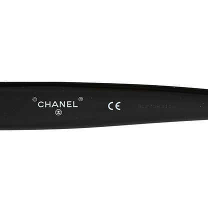 Chanel Acetate Crystal CC Shield Sunglasses 71431A Black Silver 5 of 8