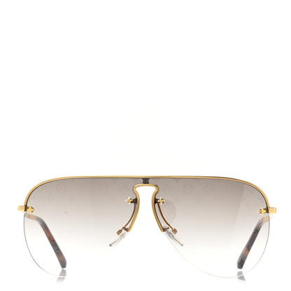 Louis Vuitton Grease Mask Sunglasses Z1469U Gold 2 of 10