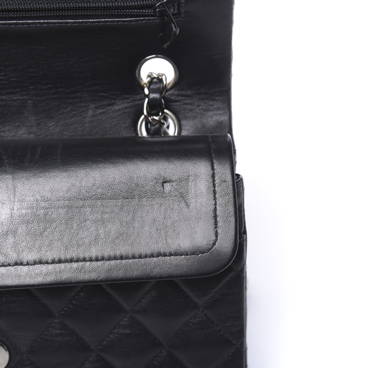 Lambskin Quilted Small Double Flap Black