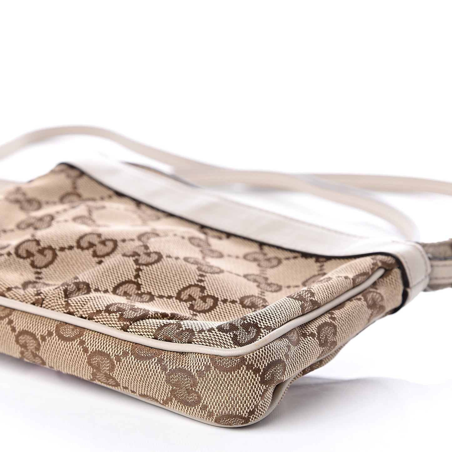 Monogram GG Heart Charm Crossbody Pochette White