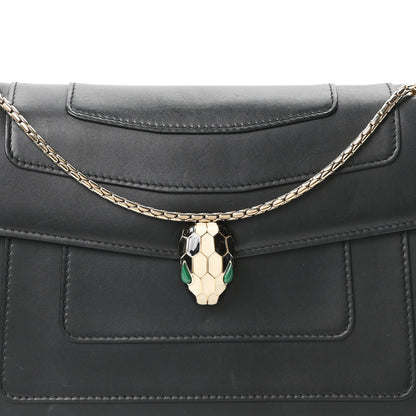 Bulgari Calfskin Serpenti Forever Shoulder Bag Black 9 of 11