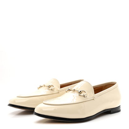 Gucci Vitello Vernice Soft Womens Jordaan Loafers 38 New Ivoire 4 of 10