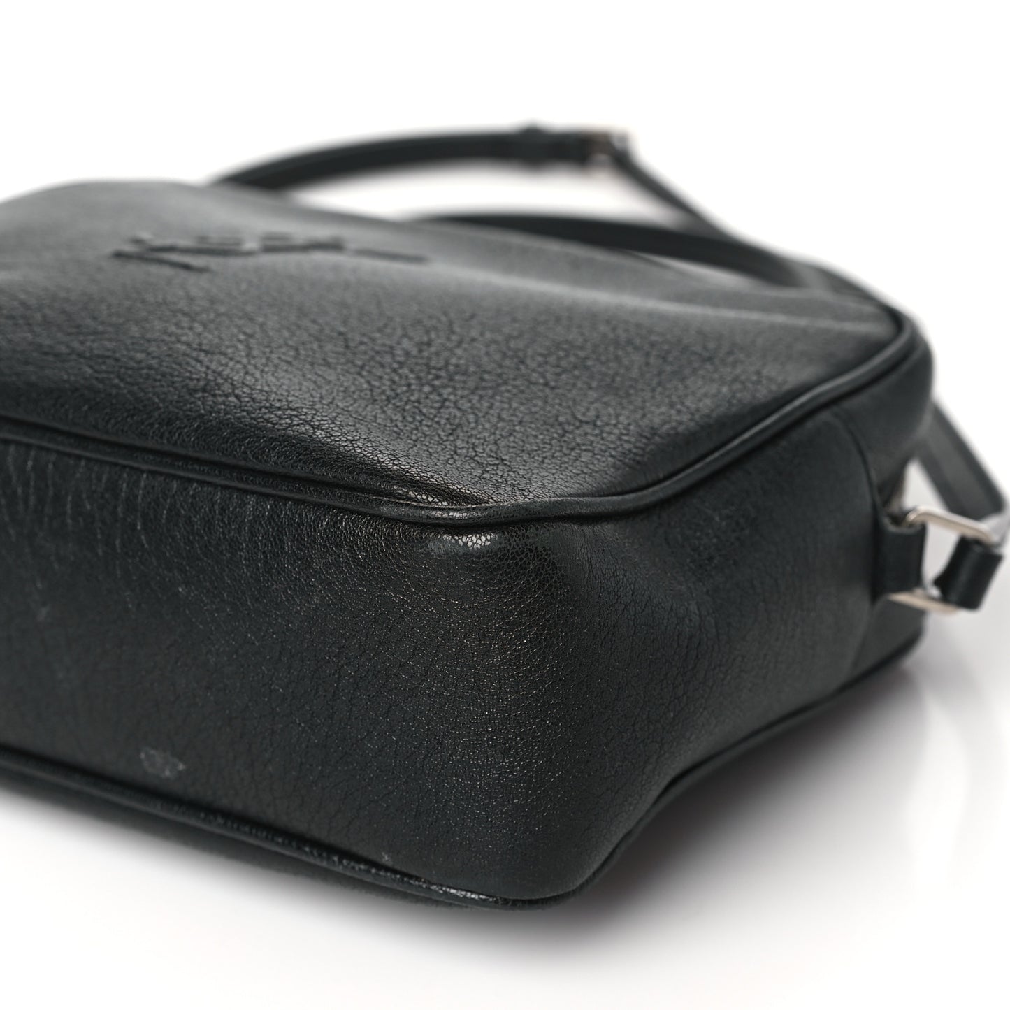 Lambskin Monogram Embossed Small Lou Camera Bag Black