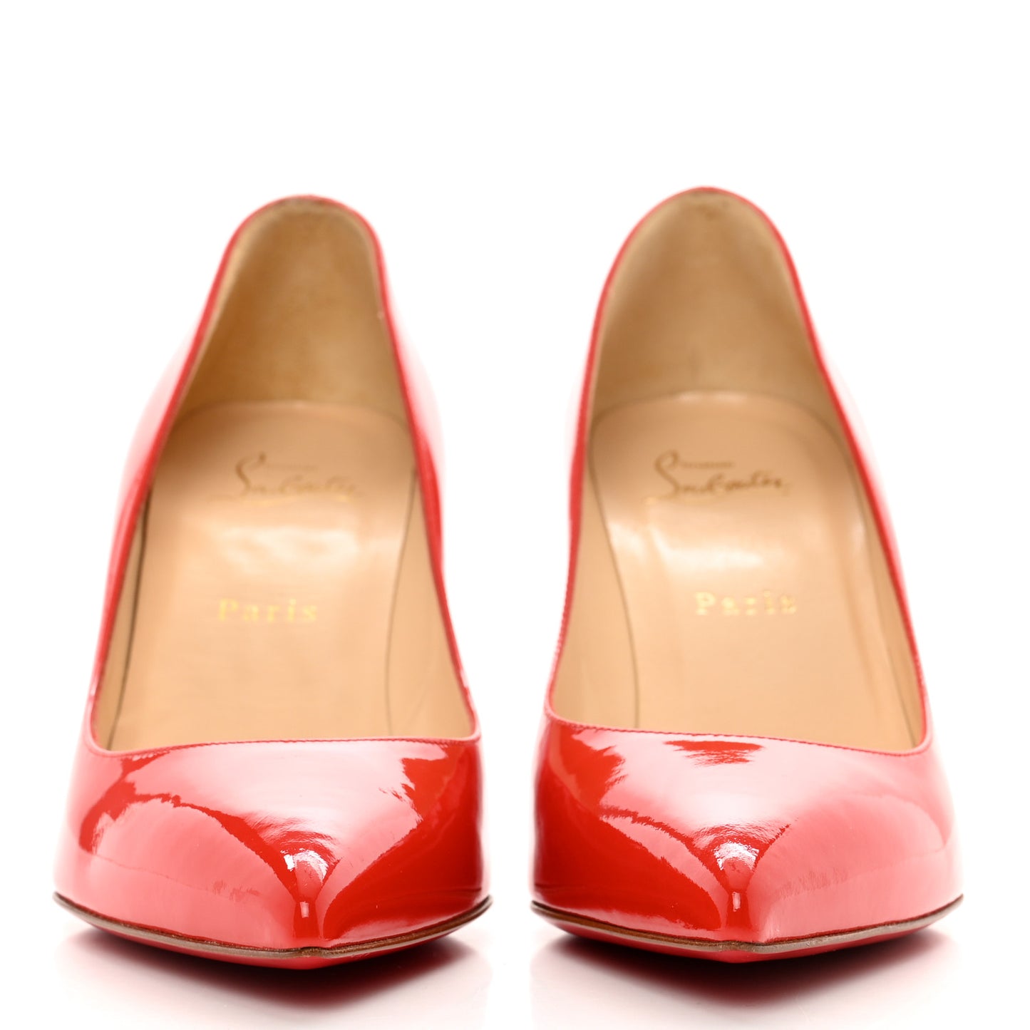 Patent Piou Piou 85 Pumps 38.5 Mandarin Red